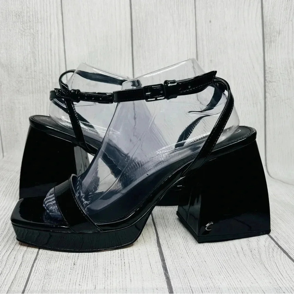 Circus NY by‎ Sam Edelman Women's Marie Platform Sandal Black Patent Size 10M